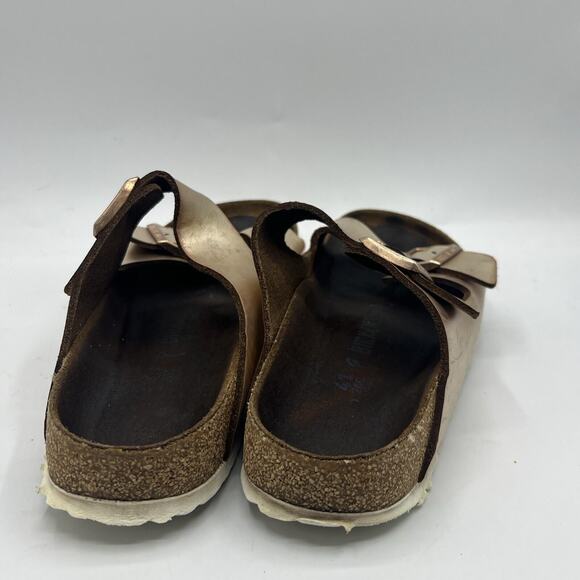 Birkenstock Arizona Rose Gold Womens Size 41 Us 9.5 Leather Soft Footbed Sandal - Picture 7 of 13